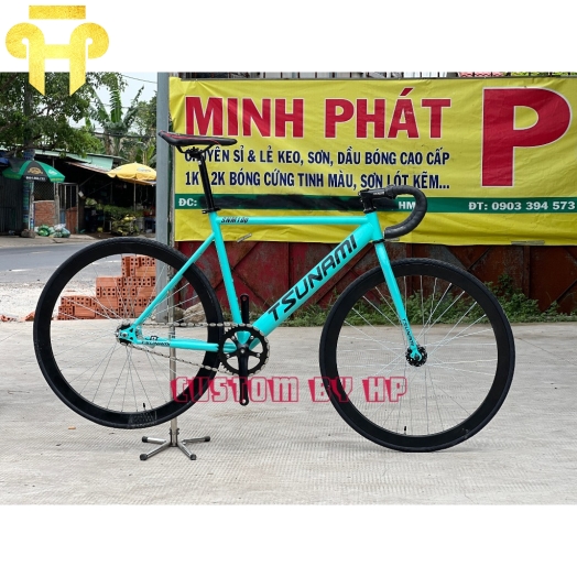 Xe Đạp Fixed Gear Custom M100 Xanh Ngọc